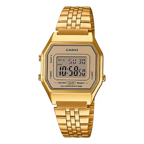 549416-01 Casio GLU Casual Vintage Women's Watch, 33mm, LA680WGA-9BDF - Gold