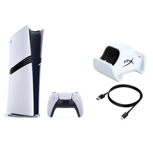 551082-01 Sony PlayStation 5 Pro White Console + HyperX ChargePlay Duo Charging Station